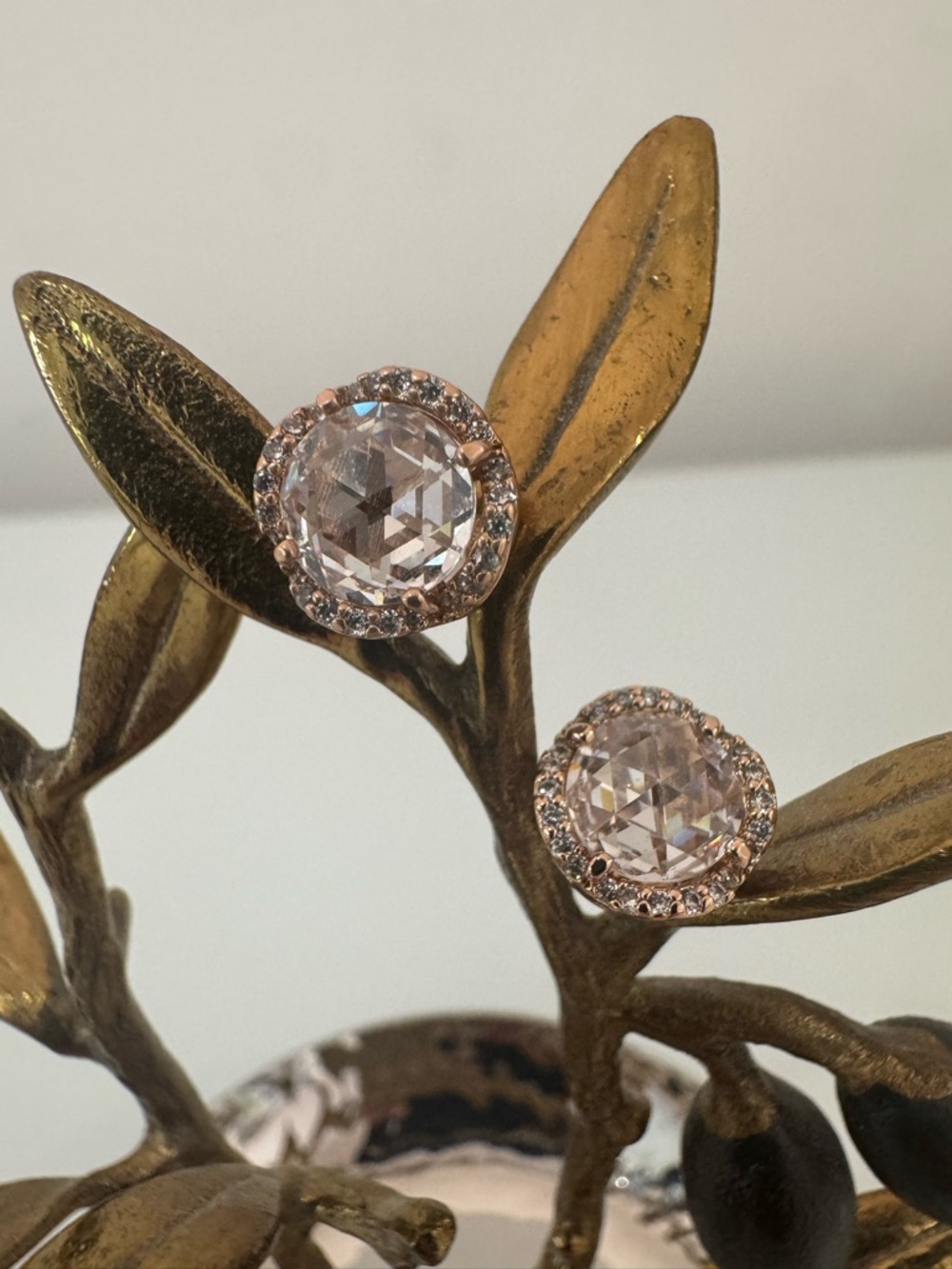 Kate Spade Rose Gold Crystal Halo Stud Earrings